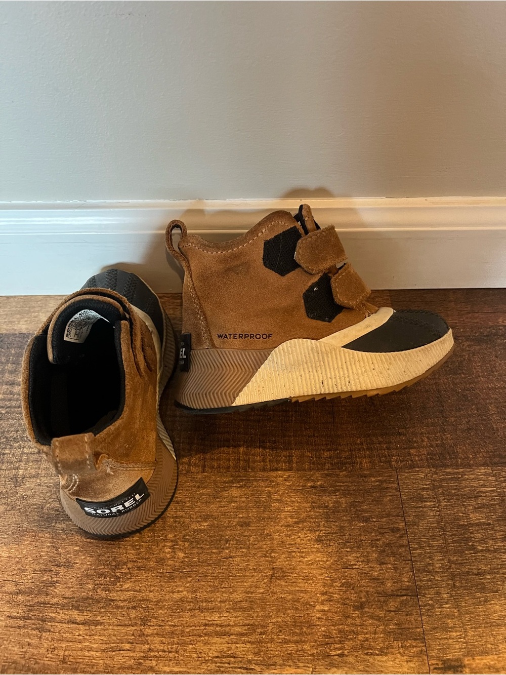 Sorel Brown and Black Suede Waterproof Kids Boots